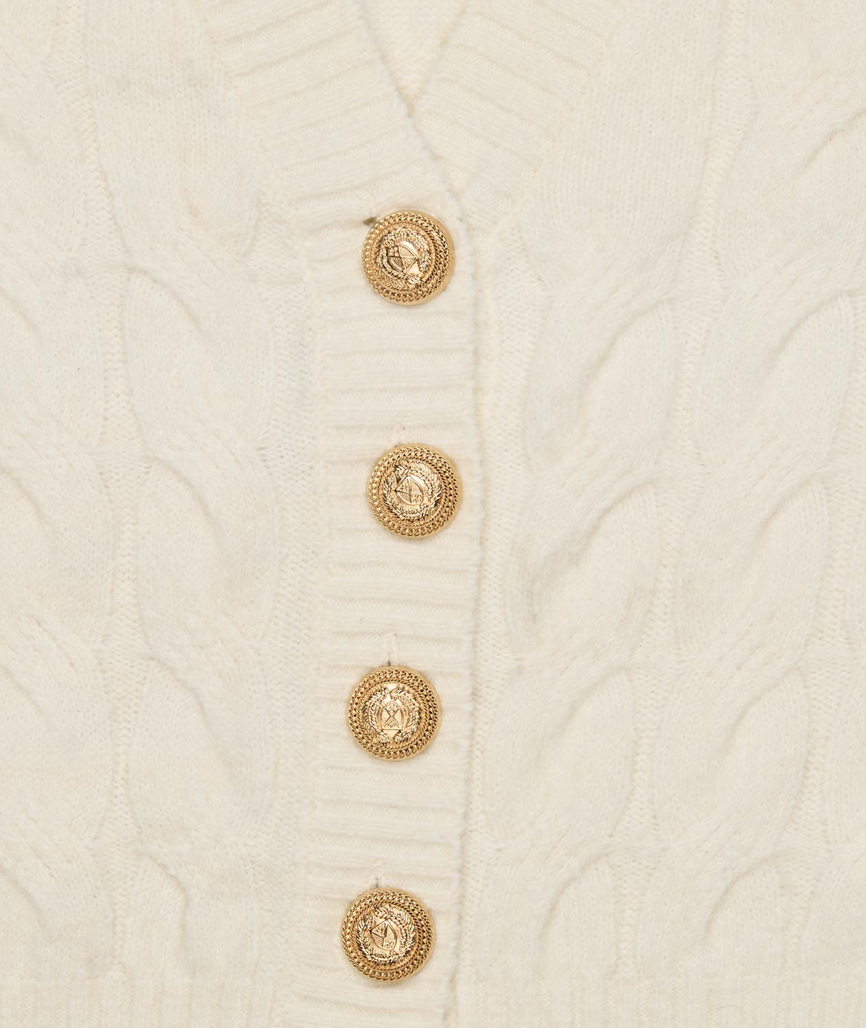 8apart Junior Women's Maisie Cable Cardigan in ivory - women's cardigan - alternate view