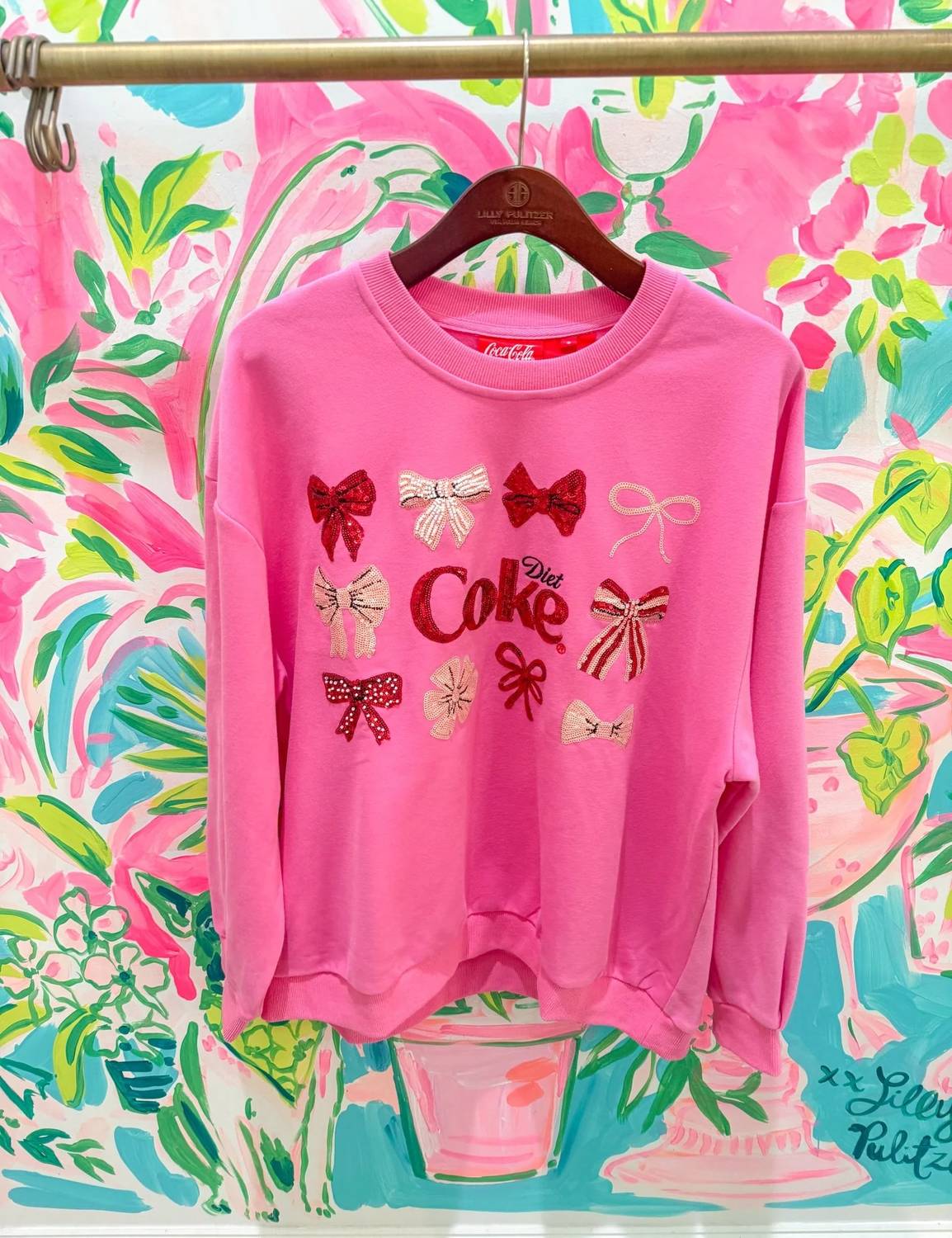 Queen Of Sparkles - Diet Coke Bow Sweatshirt