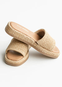 STEVE MADDEN Women's Boardwalk Espadrille Slide Sandal in natural raffia - women's sandal - alternate view