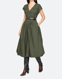 SEA Sullivan Bubble Midi Dress in ivy - women's dress - detail view