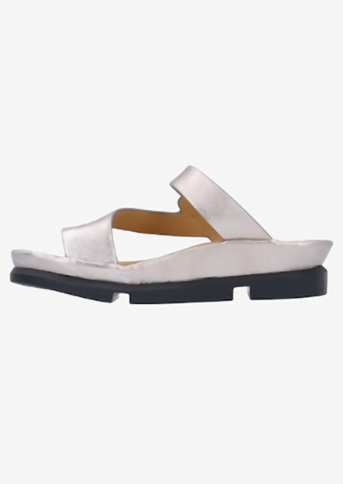L'amour Des Pieds Women's Alanza Leather Sandals in champagne - women's sandal - detail view