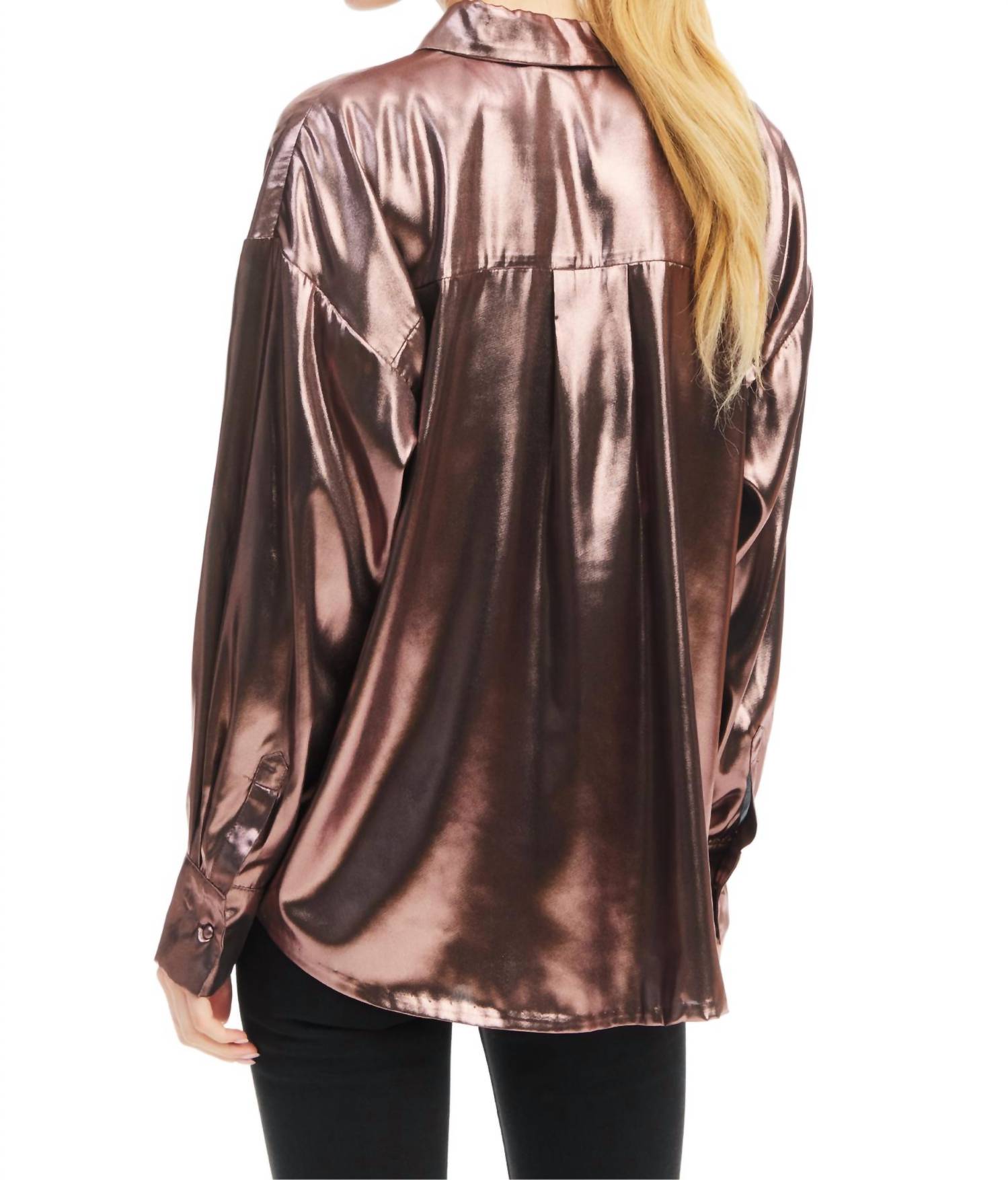 ALLISON NEW YORK Lola Shirt in rose gold - women's shirt - detail view