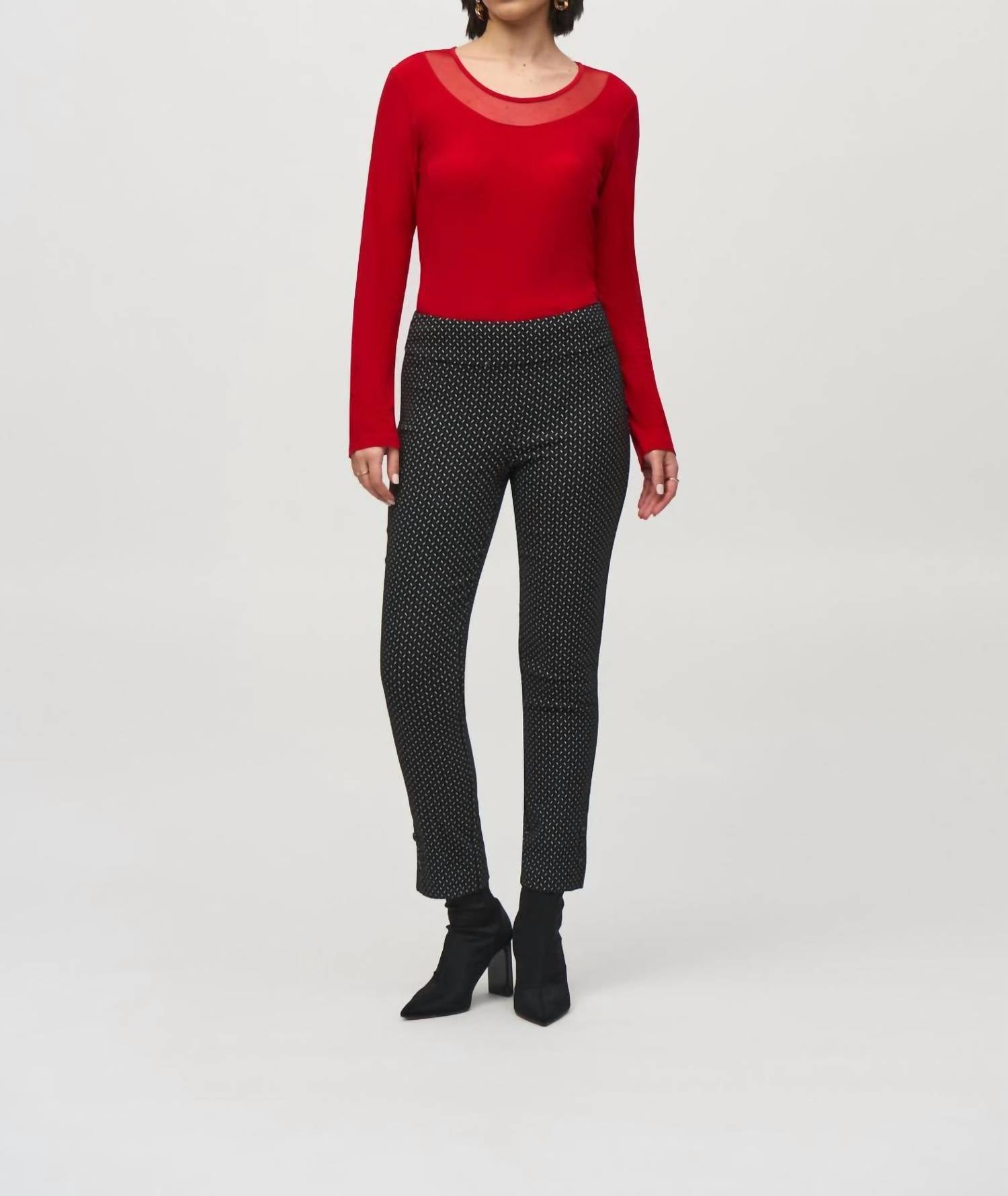 Joseph Ribkoff - Mesh Trim Long Sleeve Top