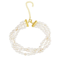 Sahira Jewelry Design - Women's Madeline 3-layered Pearl Choker Necklace