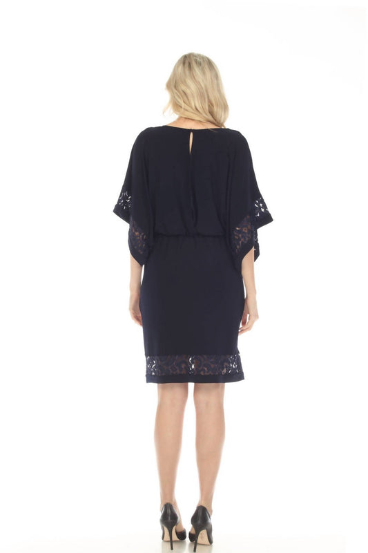Joseph Ribkoff - Lace Trim Kimono Sleeve Blouson Dress