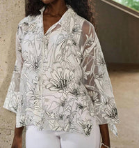 Joseph Ribkoff - Organza Floral Print Boxy Top