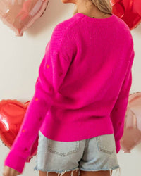 Pretty Bash - Valentine Heart Drop Shoulder Crewneck Sweater