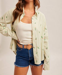 Hem & Thread - Cactus Embroidery Shirt