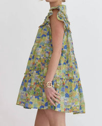 Entro - Garden Breeze Tiered Mini Dress