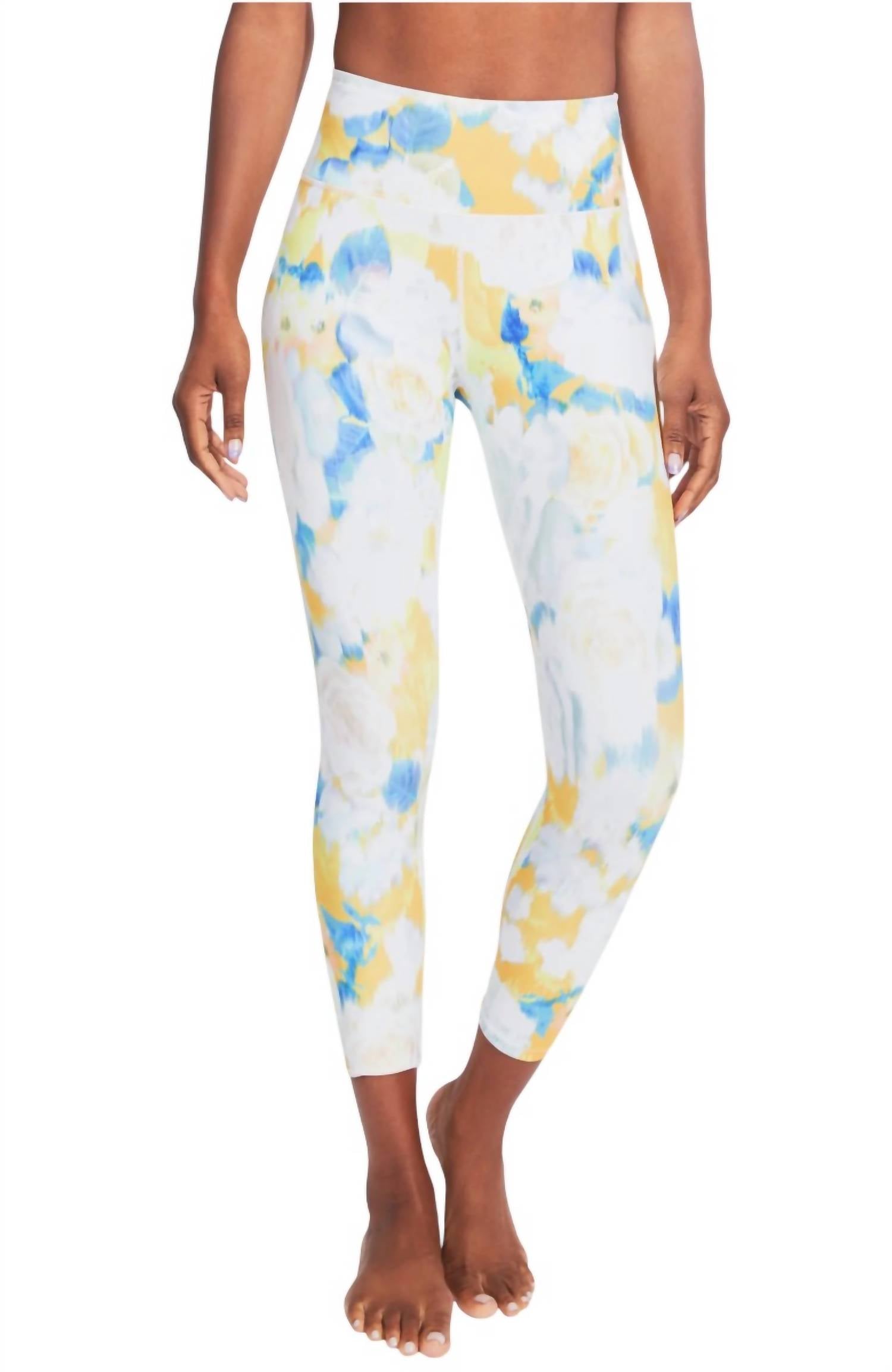 Kensie - Printed Folded Waistband High Rise Leggings