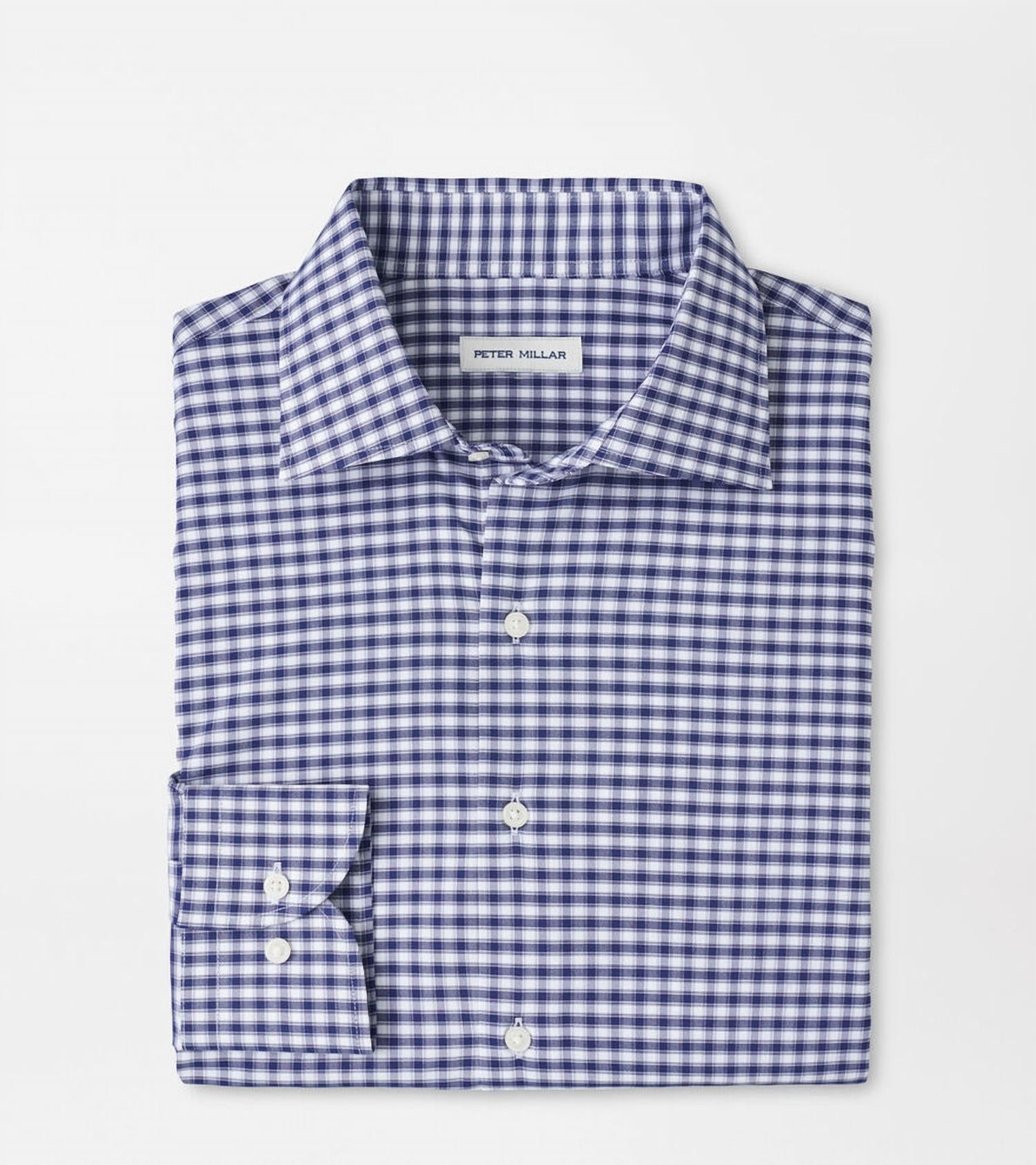 PETER MILLAR Fairbanks Performance Twill Shirt in navy - men's shirt - view 4
