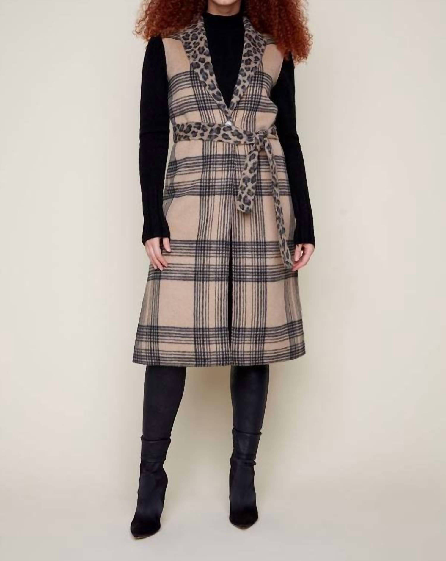 Renuar - Reversible Belted Long Vest