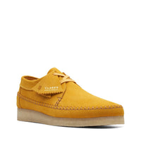 Clarks Men's Weaver Shoes in mustard suede - men's loafer - detail view