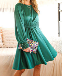 Vine & Love - Sequin Swing Satin Dress