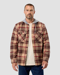 Into The Am - Men's Hooded Flannel Zip-up Shirt Jacket
