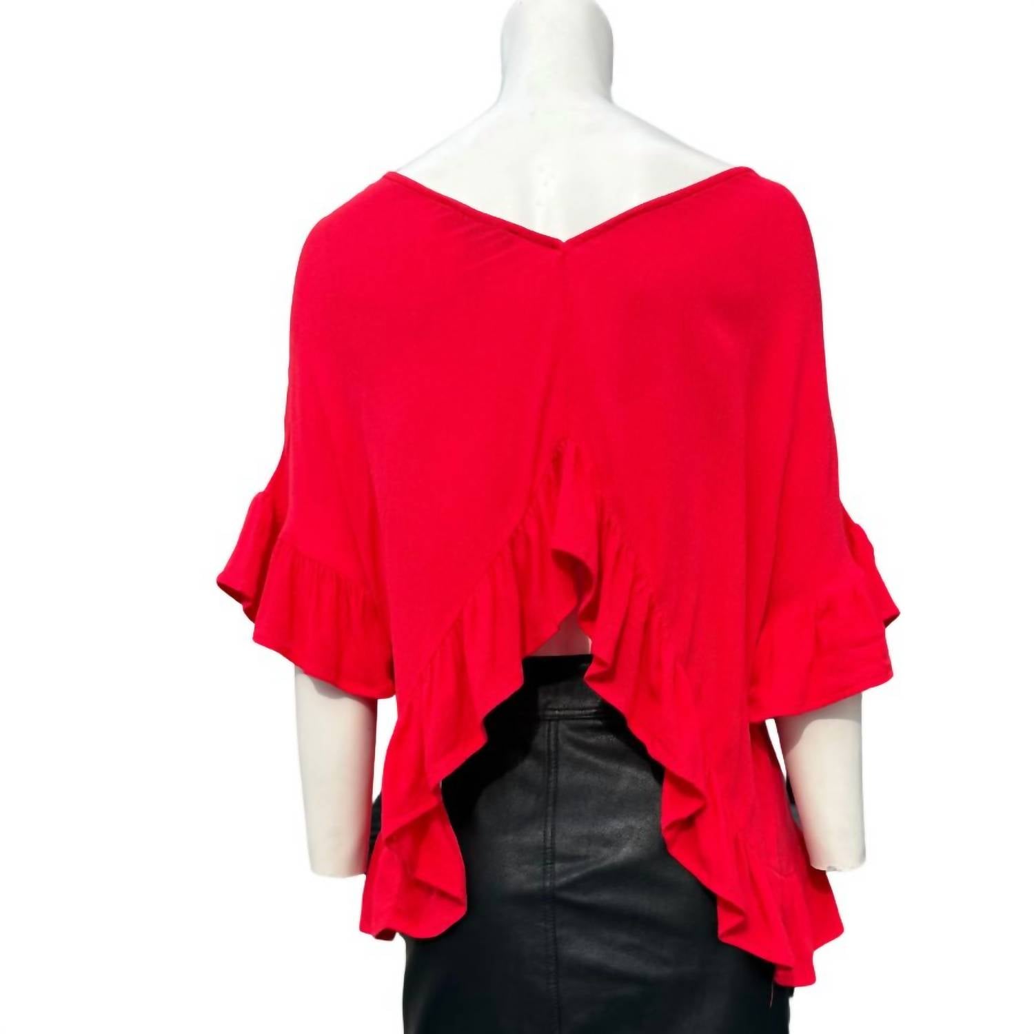 After Market - Red Flutter Top