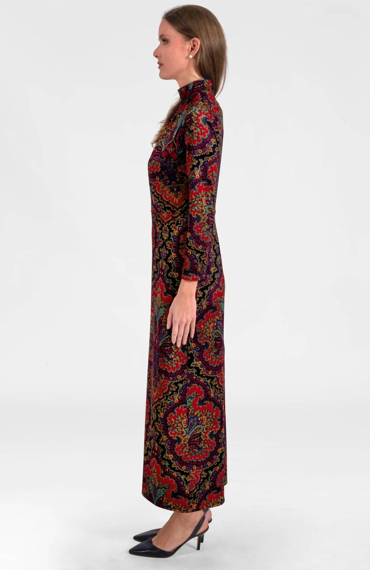 GRETCHEN SCOTT Scorching Hot Dress in passion paisley black - women's dress - alternate view