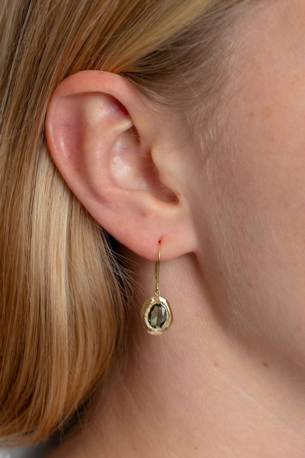 Page Sargisson - 18k Gold Bezel Hook Earrings