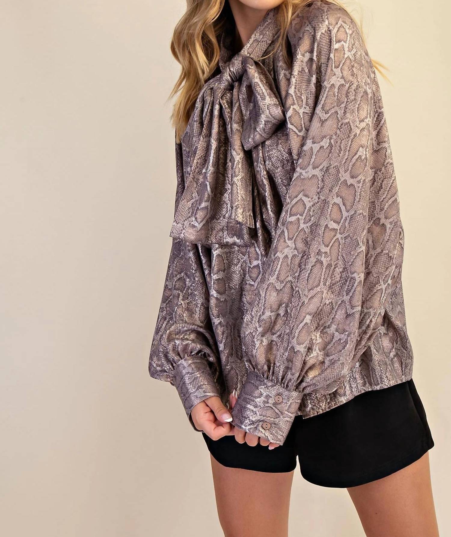 Glam - Viper Bow Silky Shirt