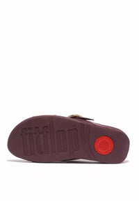 Fitflop - Women's Lulu Crystal-buckle Leather Cross Slides