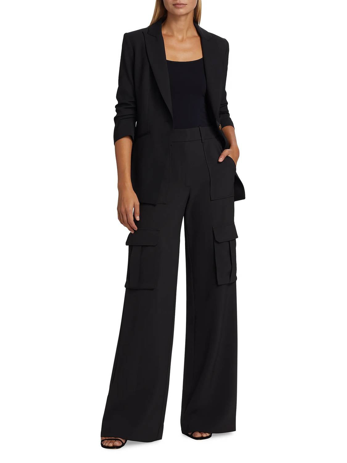 Veronica Beard Pre-loved Saul Cargo Pants in black - women's pants - view 4