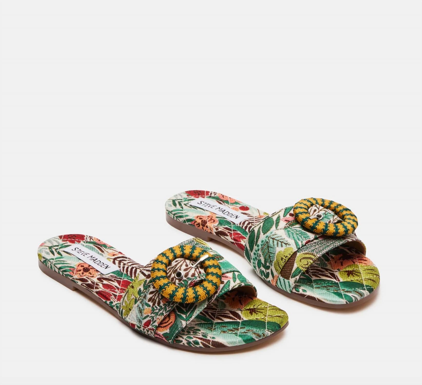STEVE MADDEN Women's Merla Sandals in green multi - women's sandal