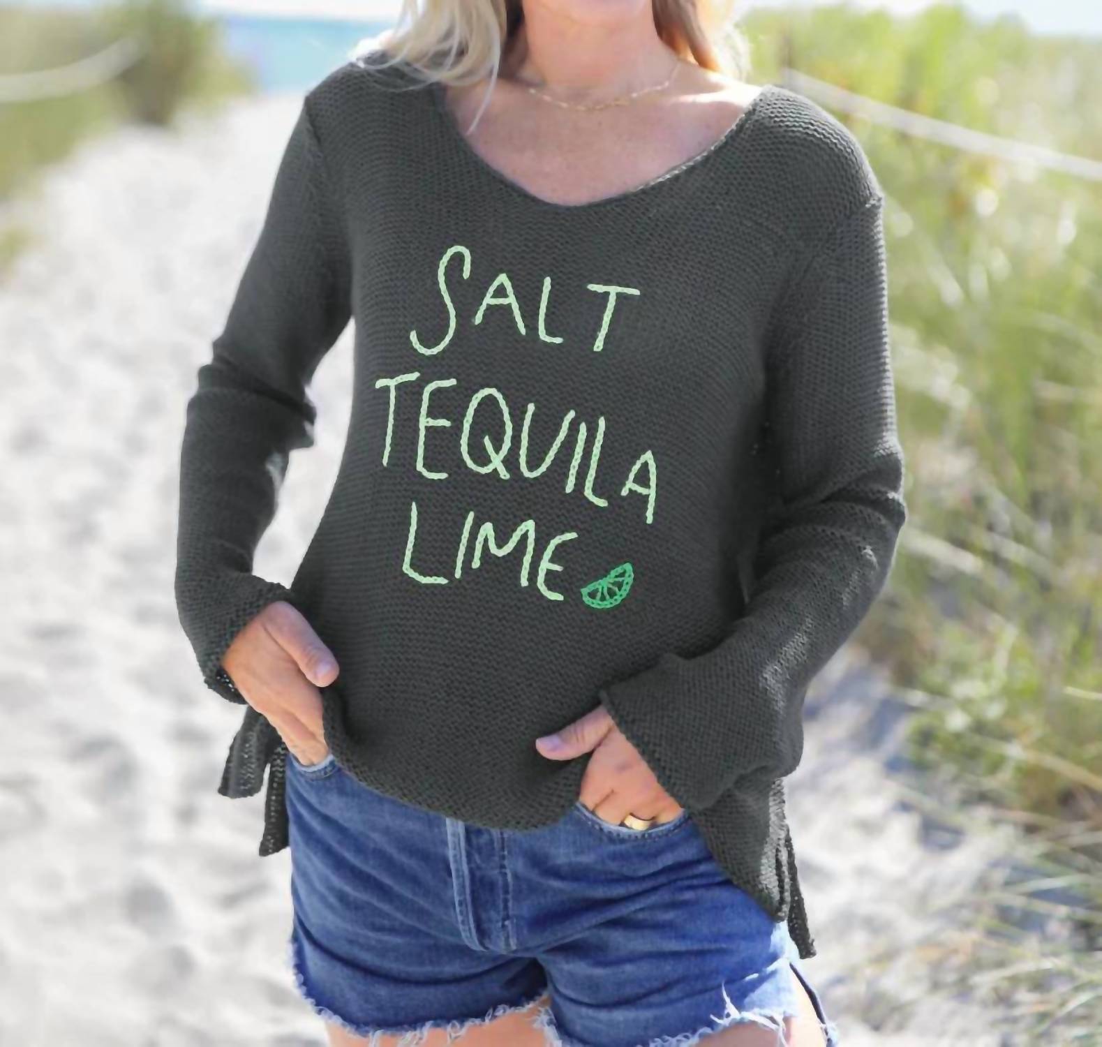 Wooden Ships - Salt Tequila Lime V-neck Top