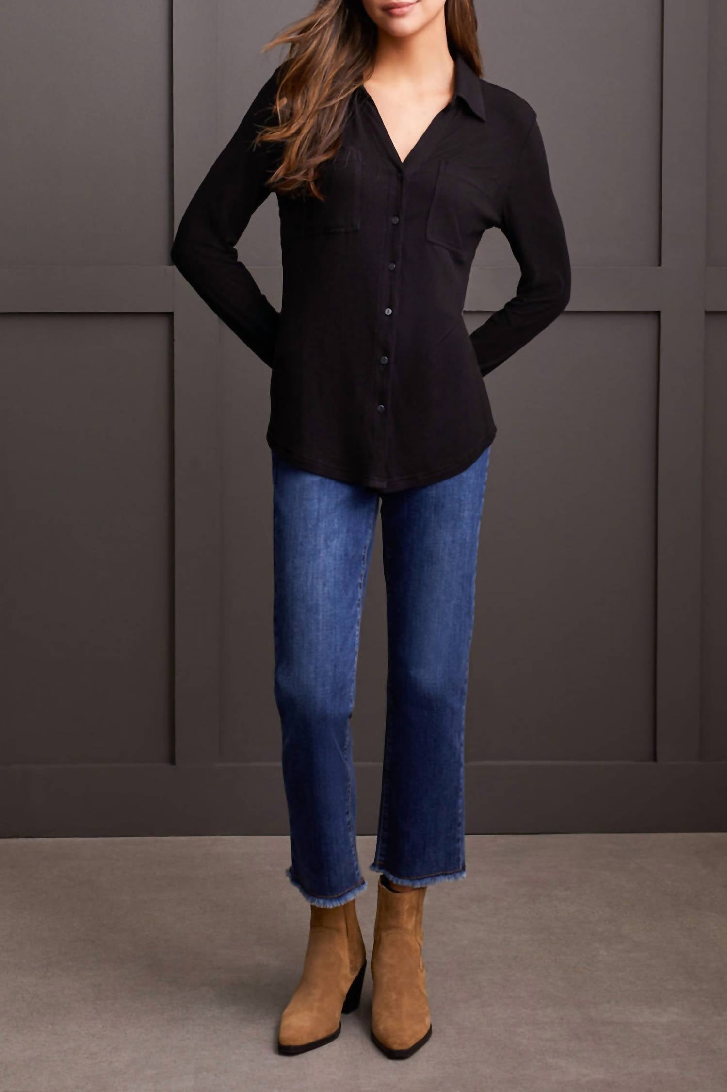 Tribal - Button Down Knit Top