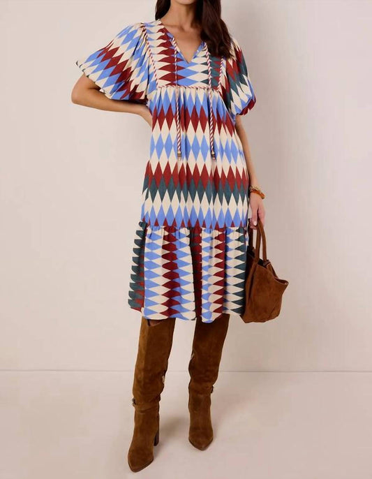 Gigio - Diamond Striped Midi Dress