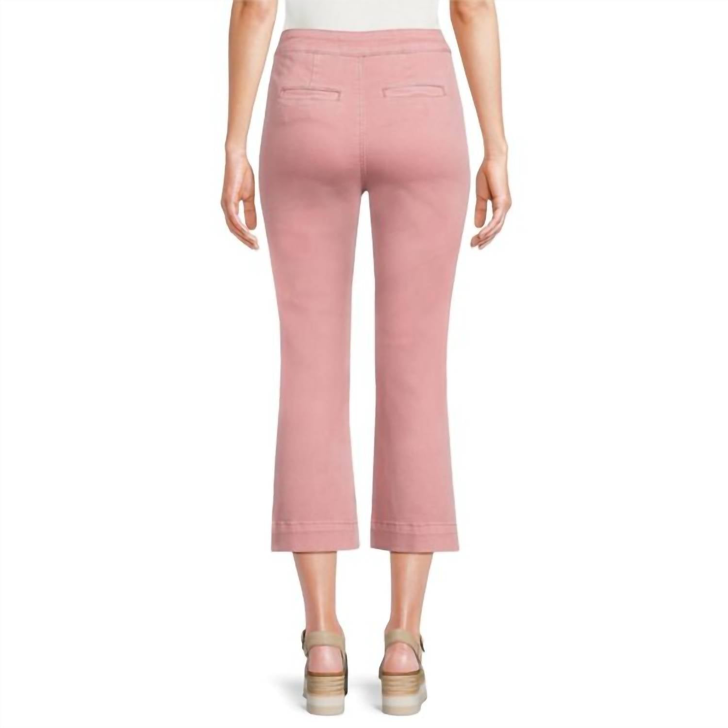 Charlie B - Flare Leg Twill Pants With Bow Patch Pockets