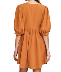 Entro - Alexis Puff Sleeves Babydoll Dress