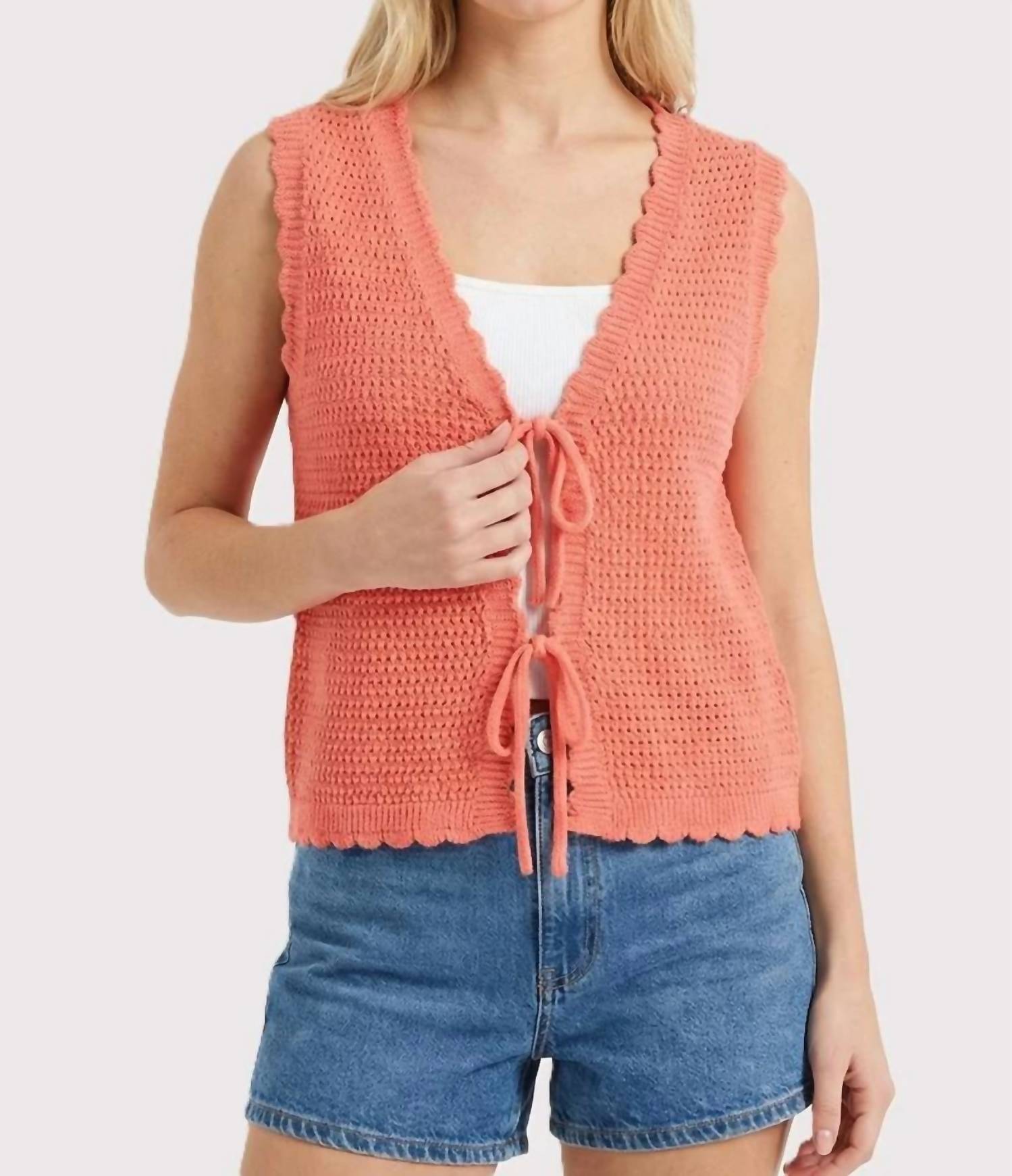 Staccato - Lyla Tie Front Knit Vest