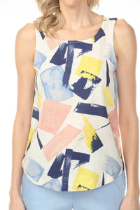 Charlie B - Printed Sleeveless Rounded Hem Top
