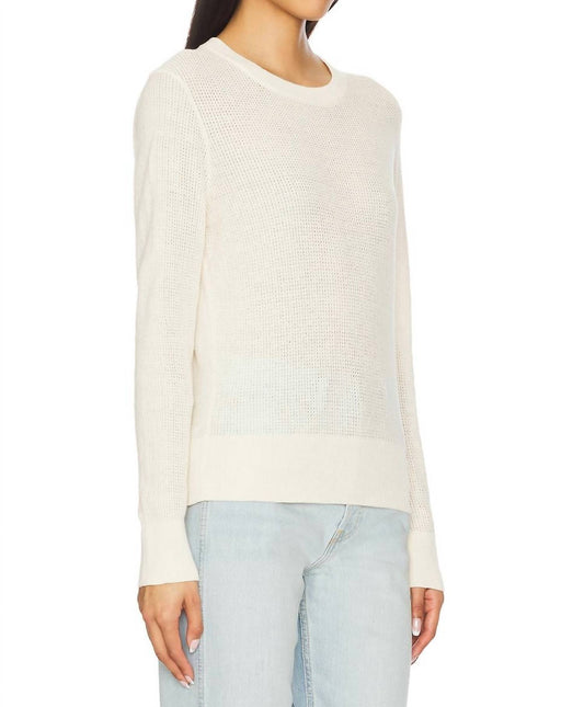 Enza Costa - Linen Open Knit Crewneck Sweater
