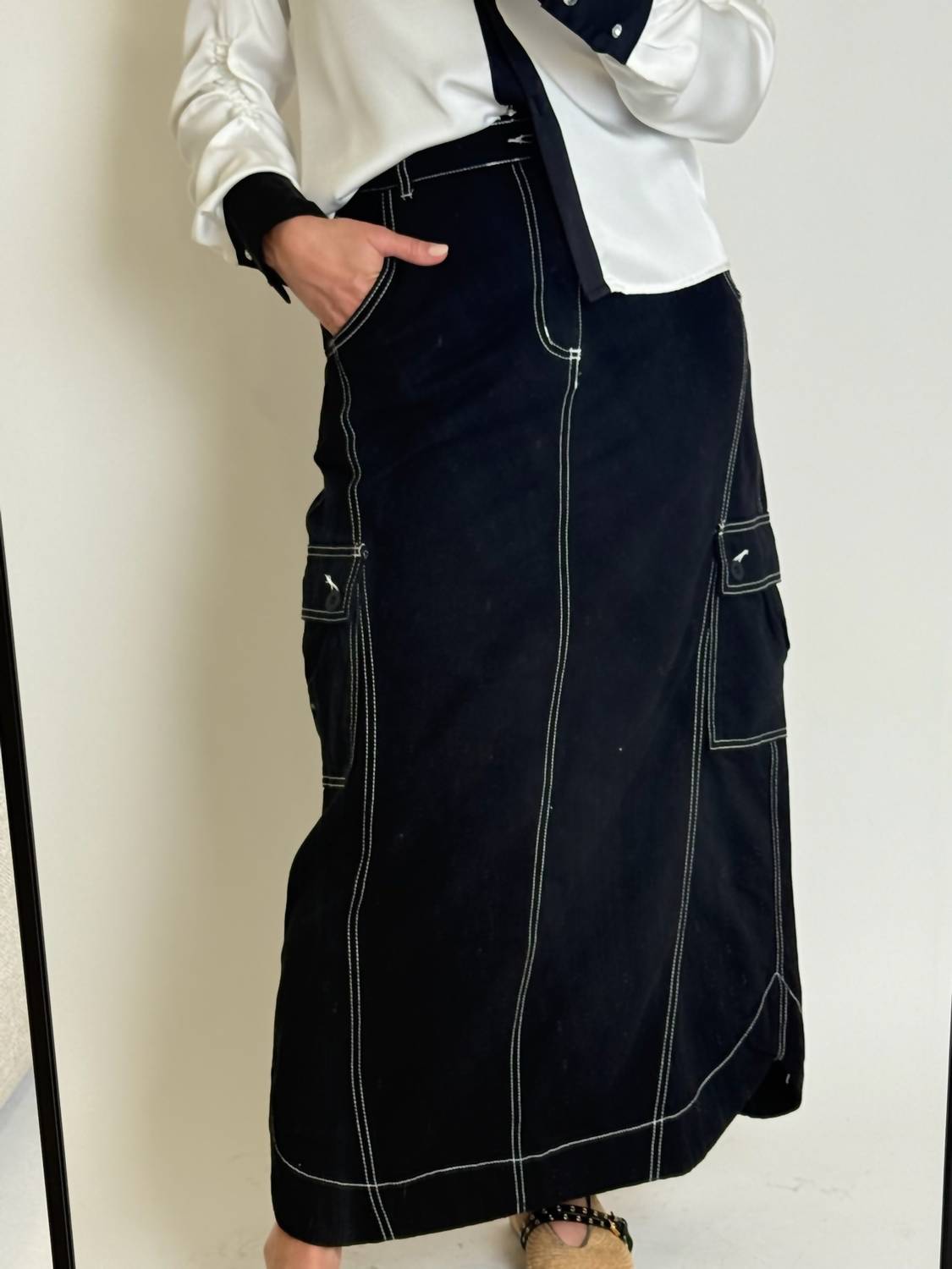 Dress To - Cargo Denim Maxi Skirt