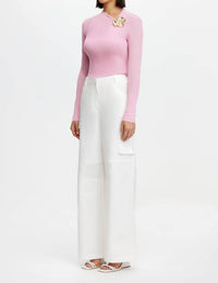 ACLER Rowthorn Top in pink - women's long sleeve top - detail view