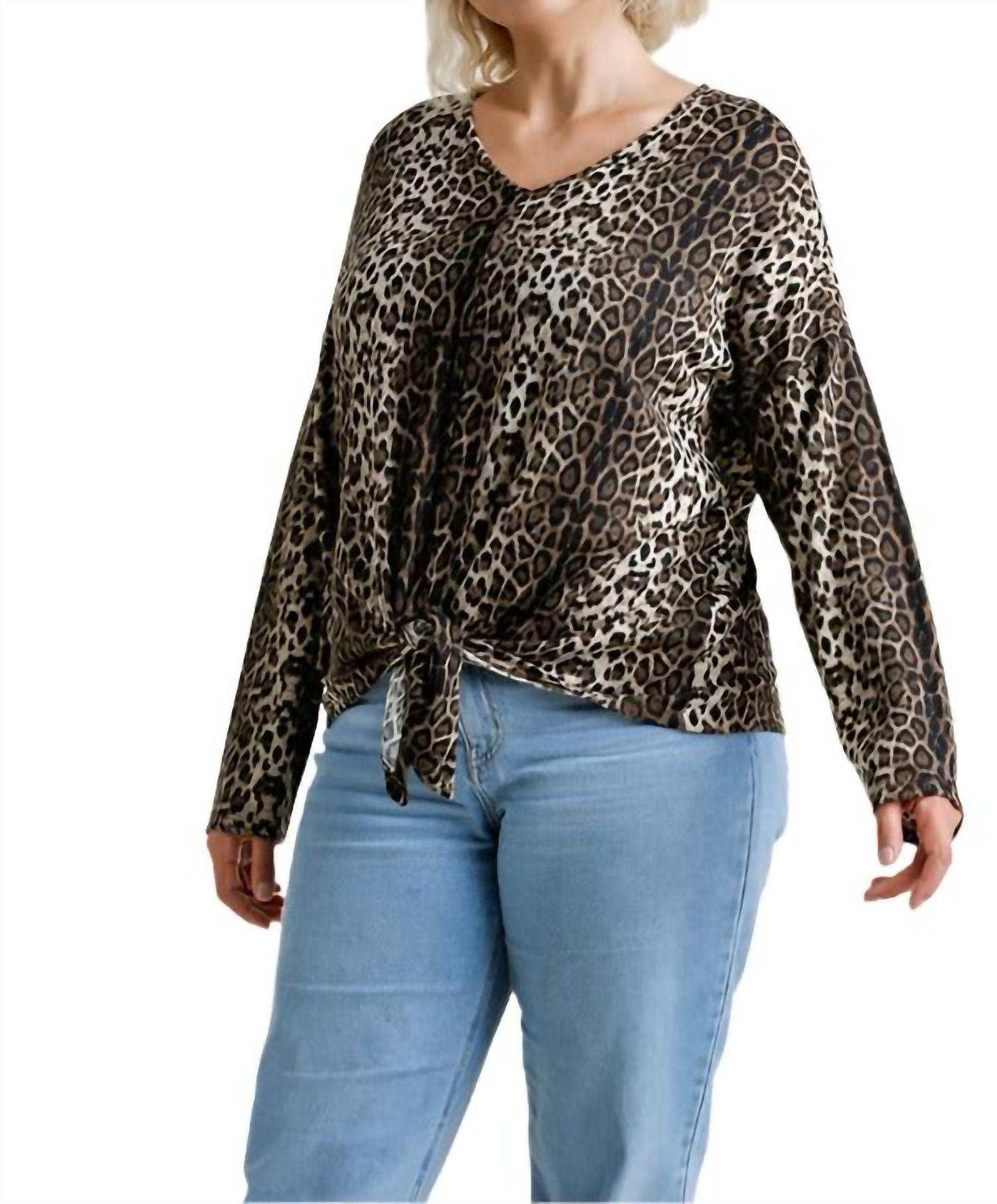 Umgee - Tie Front Leopard Top