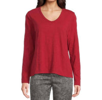 Elliott Lauren - Long Sleeve V-neck Knit Top
