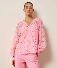 Esqualo - Embroidered Anglaise Rilou Raglan Blouse