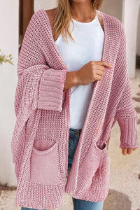 Little Daisy Closet - Oversized Fold Over Sleeve Open Front Cardigan