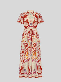 Carolina K - Elisetta Short Sleeve Midi Dress