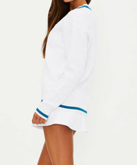 Beach Riot Montana Birdie Sweater Top in blue - women's sweater - detail view