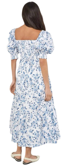 Apricot - Rose Cotton Milkmaid Midaxi Dress
