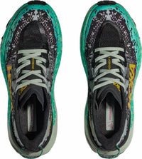 Hoka Women's Speedgoat 6 Running Shoes in black aloe vera 1 - women's shoe - detail view