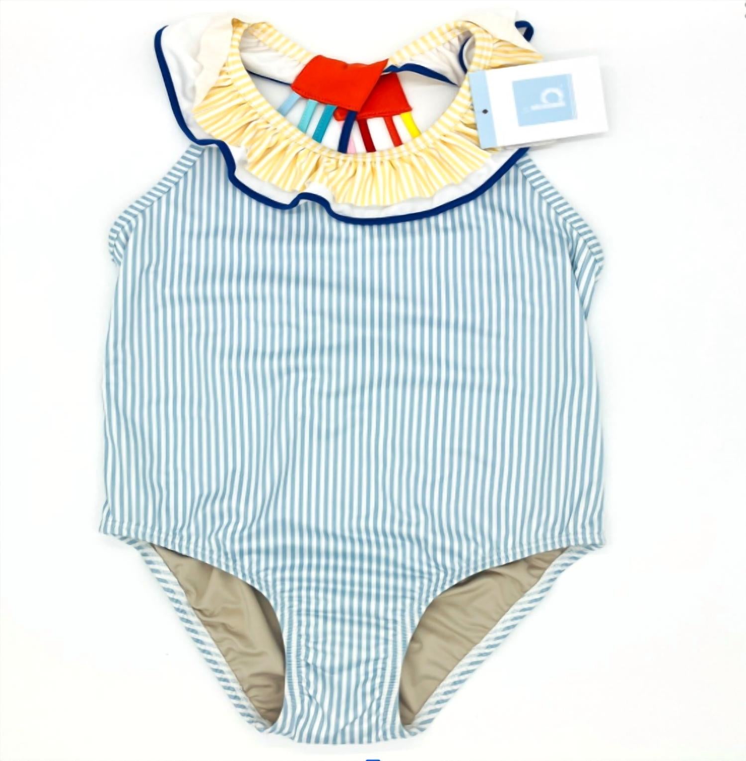 bella bliss Kid's Lainey Bathing Suit in blue stripe - kids' item