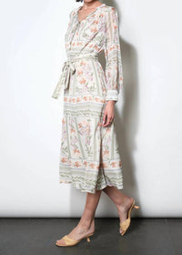Greylin - Reese Flowy Scarf Print Midi Dress