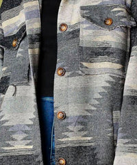 Bestto - Aztec Pattern Long Jacket