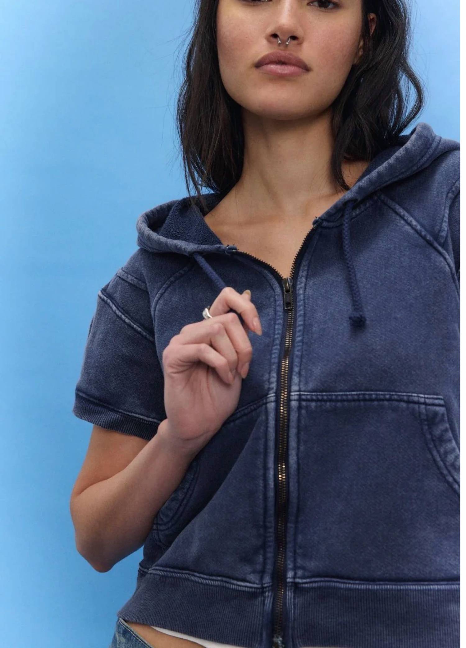 Free People - Summer Short Sleeve Cropped Hoodie