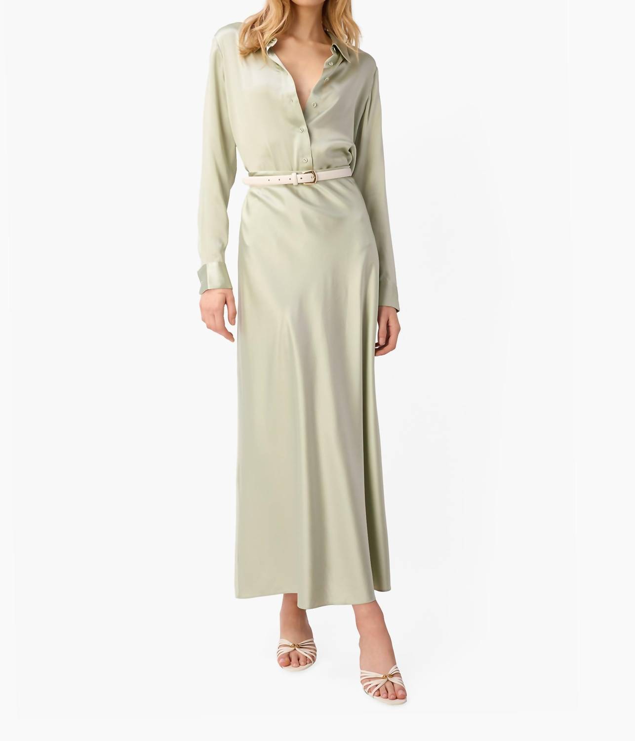 Cami NYC Aviva Maxi Skirt in sea glass - women's skirt - detail view