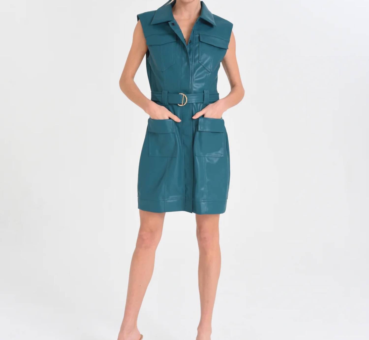 Ciebon - Utility Vegan Leather Dress